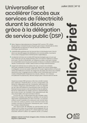 Universaliser et accélérer l’accès aux services de l’électricité durant la décennie grâce à la délégation de service public