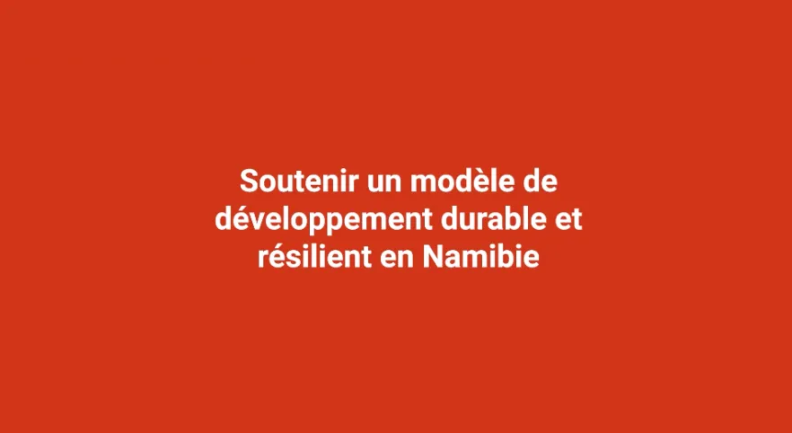 Soutenir un modèle de développement durable et résilient en Namibie